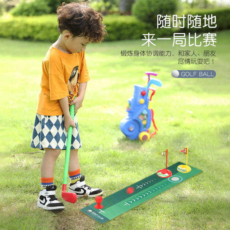 Kids' golf set - indoor/outdoor pull rod telescopic box - sports toy - parent-child interactive - realistic portable golf kit