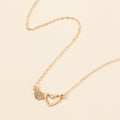 Wholesale heart necklaces: versatile european & american style jewelry, hollow-carved, diamond-accented, multi-layered alloy choker necklace - trendy ins style