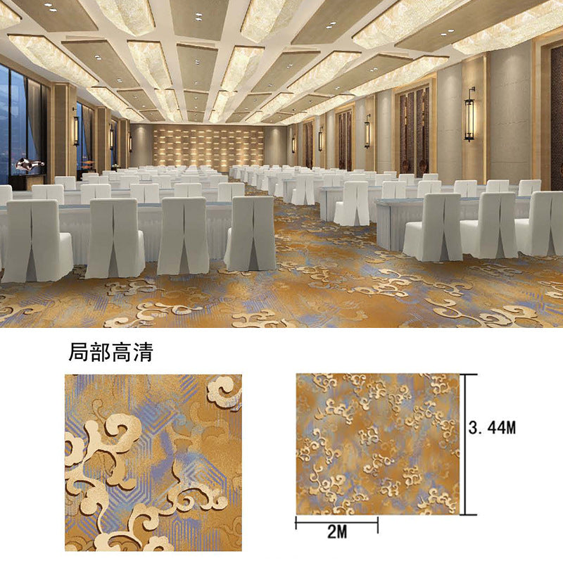 New chinoiserie hotel banquet hall carpet nylon 800g thickened fire retardant 4m large sheets whole patchwork commercial