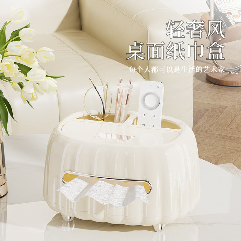 Creative Nordic light luxury tissue box Multifunctional home living room Office coffee table Remote control Desktop storage Carton