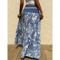 listing: new  women's elegant vacation-style beach print midi skirt