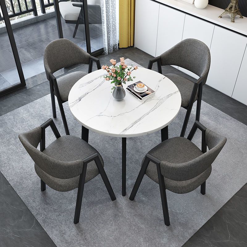 Nordic light luxury negotiation table and chair combination sales department modern casual milk tea shop dining table small apartment round table for home