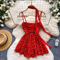 Lazy sweet red floral camisole women's summer work clothing style silm ribbon outwearelegant vest