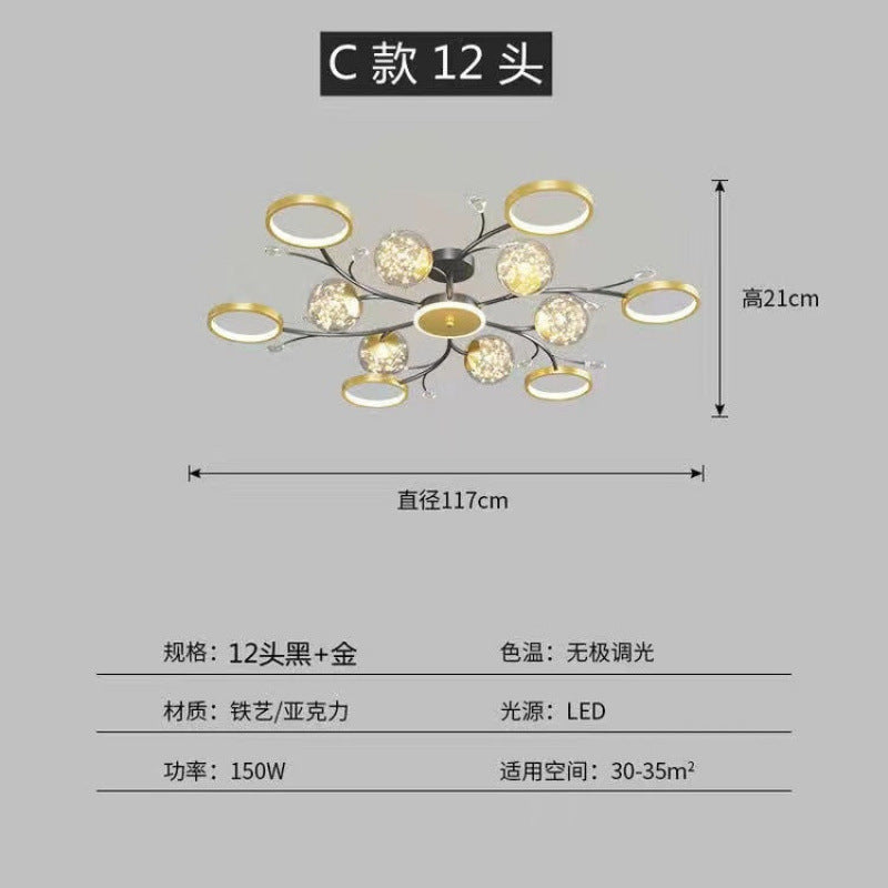 Living room ceiling chandelier Gypsy modern simple atmosphere household lamp creative personality Nordic led bedroom lighting