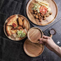 acacia wood tray - household kitchen fruit, vegetable, bread, and deli food sorting tray - suitable for kitchens and restaurants