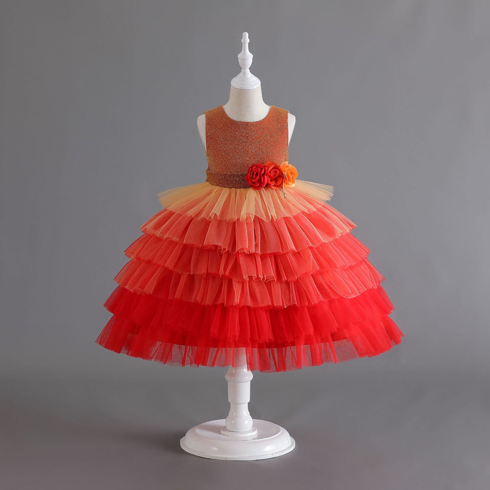 New arrival: gradient tulle tutu dress - girls' princess party dress, flower dresses for export