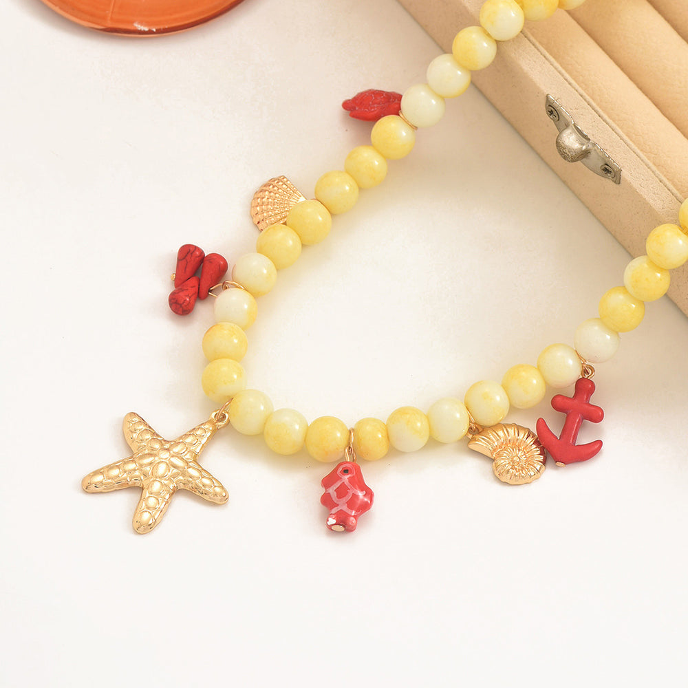 Natural jade necklace wholesale cross-border new style shell beaded jewelry niche high-end accessories women's clavicle chain