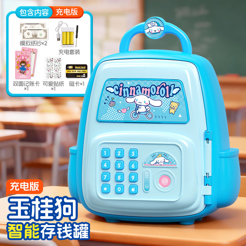 Nezha school bag piggy bank boy good-looking password lock kids toy artificial fingerprint only goes in and out of large capacity