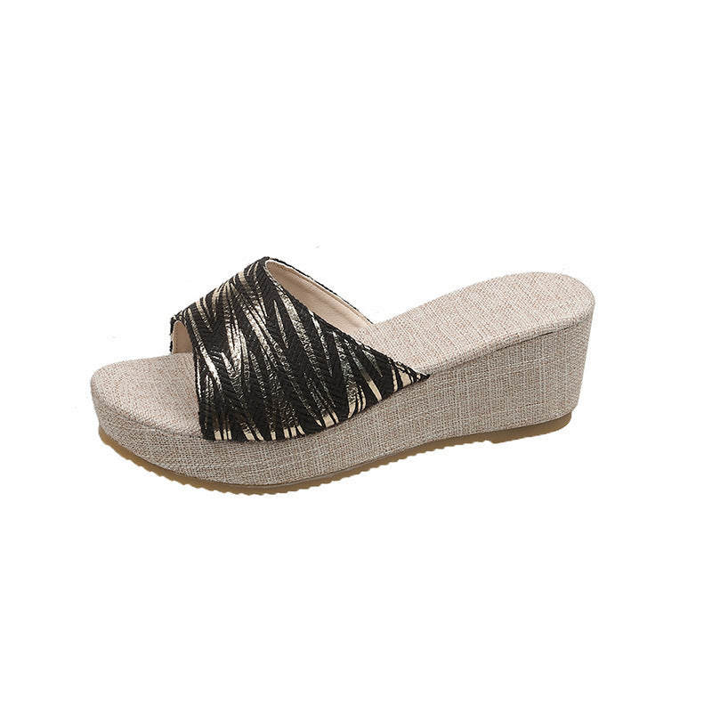 plus size  summer new fish mouth platform chunky sole sandals women's waterproof wedge heel sandals