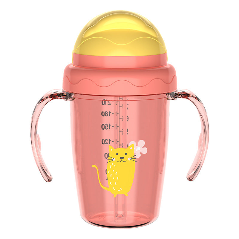 English boxed baby water cup baby learning drinking cup with handle direct drinking cup children's water cup anti-drop and leak-proof straw cup