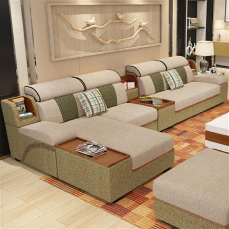 Ready-to-assemble fabric sofa set for living room, suitable for both winter and summer, modern minimalist style, available in various sizes for small to large apartments