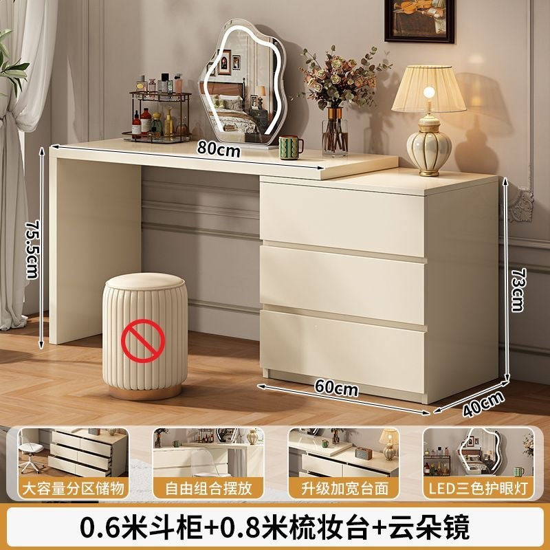 French cream style bedroom vanity table all-in-one chest of drawers dressing table bed end storage cabinet corner table small apartment with drawers