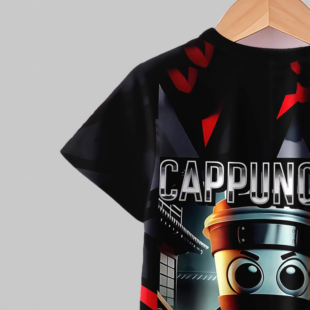 "stylish digital 67 print," perfect for summer wear, boys' outdoor sports t-shirt set