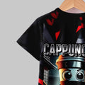 "stylish digital 67 print," perfect for summer wear, boys' outdoor sports t-shirt set