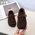 Vancahao girls' retro mary jane princess shoes - new autumn/winter  collection - kids' flat single strap mary janes
