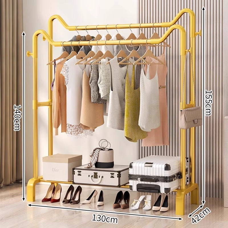 Freestanding coat rack - multi-functional clothes hanger for home, bedroom, balcony, dorm room - easy to assemble