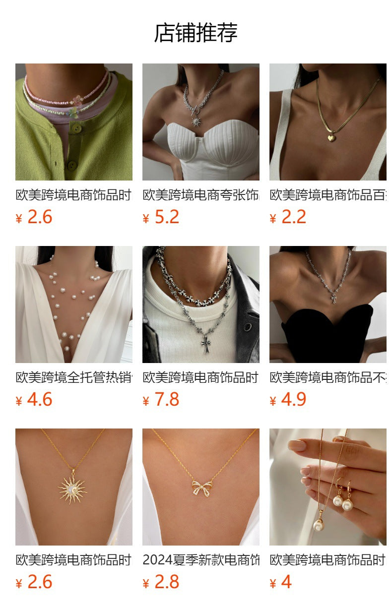 Wholesale devil's eye alloy necklace - european and american cross-border crystal eye jewelry - summer gold-plated european and american style pendant for women