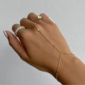 fashion ins style finger chain small disc ring chain stainless steel bracelet stylish trendy jewelry wholesale for women