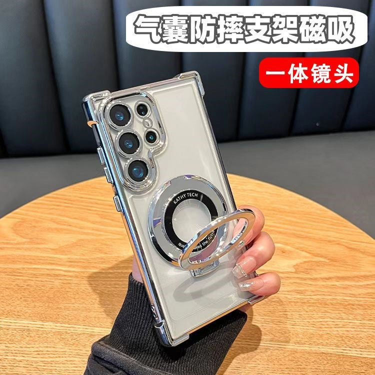 Electroplated airbag anti-drop s26 ultra case for samsung s25, a24 magnetic stand, a57, and samsung s26