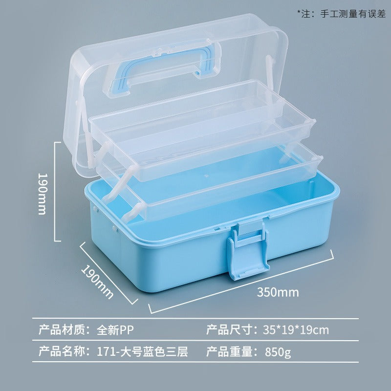 Baolian Art Student Toolbox Household Painting Brush Calligraphy Storage Box Transparent Painting Box Multifunctional Storage Box