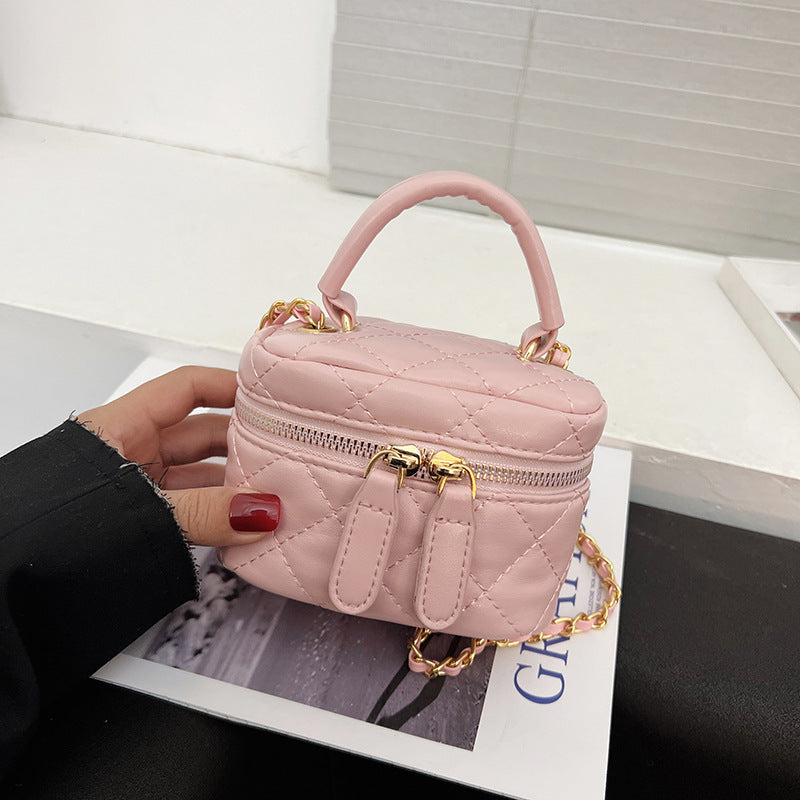 2025 new mini chain box bag fashionable versatile sweet handbag bag diamond embroidered thread shoulder messenger bag