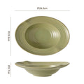 Spiral pattern rustic ceramic soup plate, vintage high-end ceramic salad plate, home restaurant food presentation deep dish pasta plate