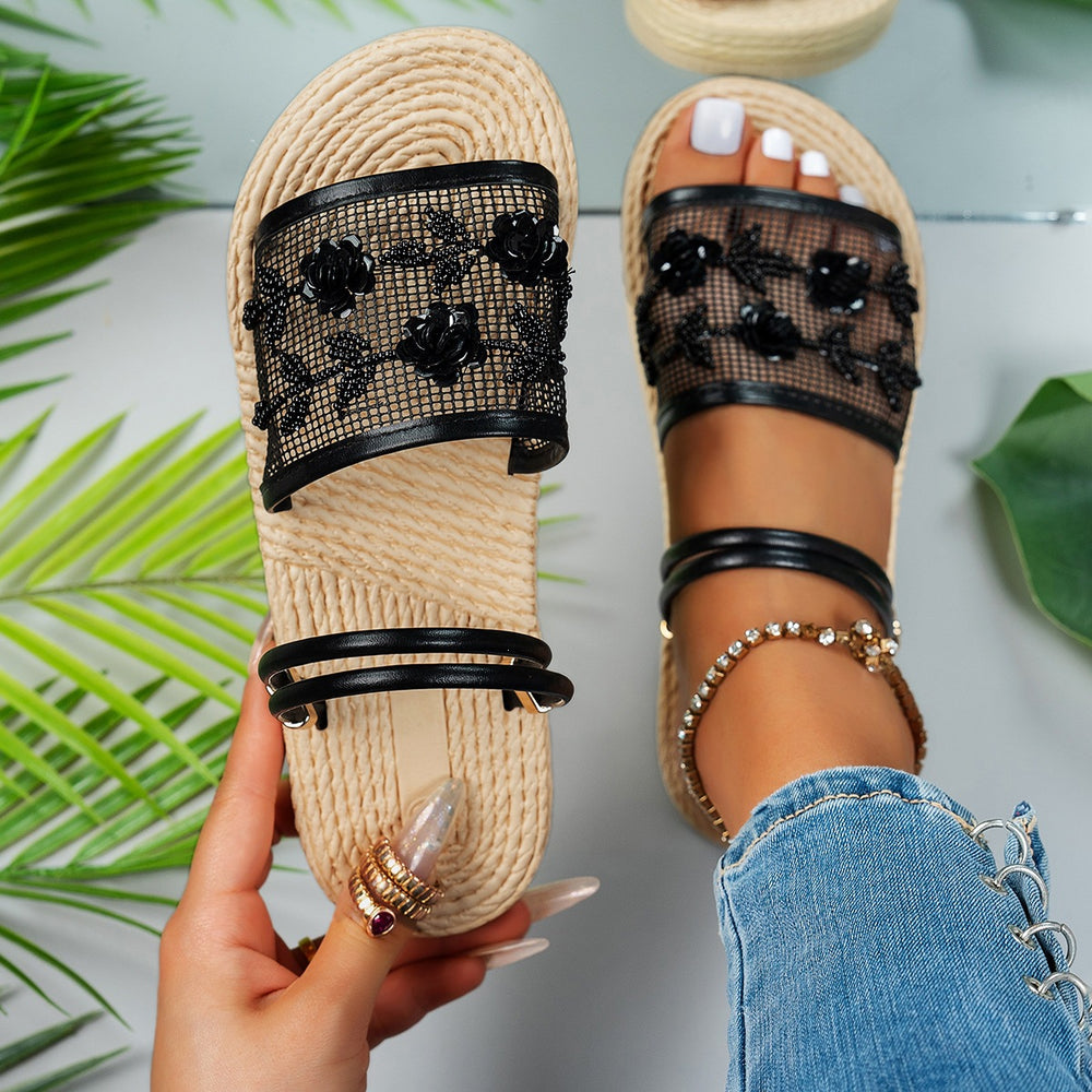 summer new arrival: plus-size women's casual comfortable mesh fashion flat sandals for wholesale (export)