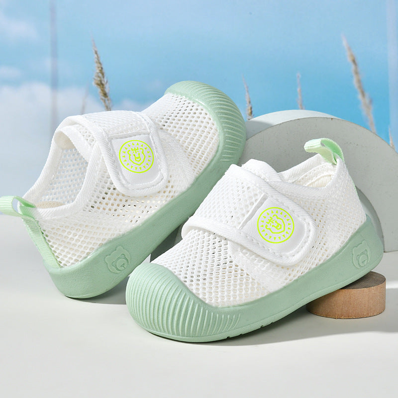 Baby sandals for boys, summer first walker shoes, 0-1-2 years old infant anti-slip soft sole mesh shoes for babies and toddlers, baby girl shoes
