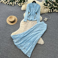 French chic beaded v-neck lace two-piece set - women's summer commute style, slim fit, high-end elegant outfit
