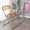 Transparent acrylic chair folding chair simple portable photo folding stool ins style popular makeup chair for home