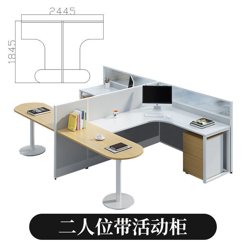 Saint li staff office desk 3/46 seater minimalist modern desk and chair creative partition employee desk workstation office furniture