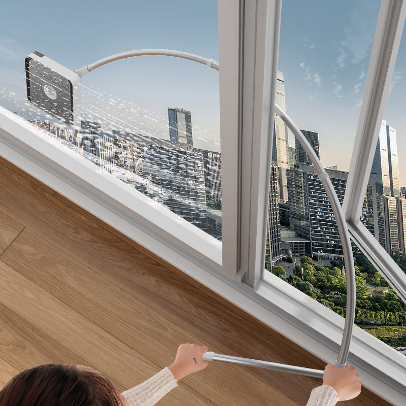 Window cleaning tool - household high-rise exterior window imitation arm curved glass squeegee - double-sided window cleaning tool