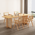 Nordic solid wood rattan dining table and chair set - compact, minimalist design for home, restaurant, or b&b - rectangular dining table