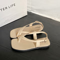 2026 new collection thong sandals - women's summer outdoor wear, trendy flat roman sandals, one-strap flip-flops