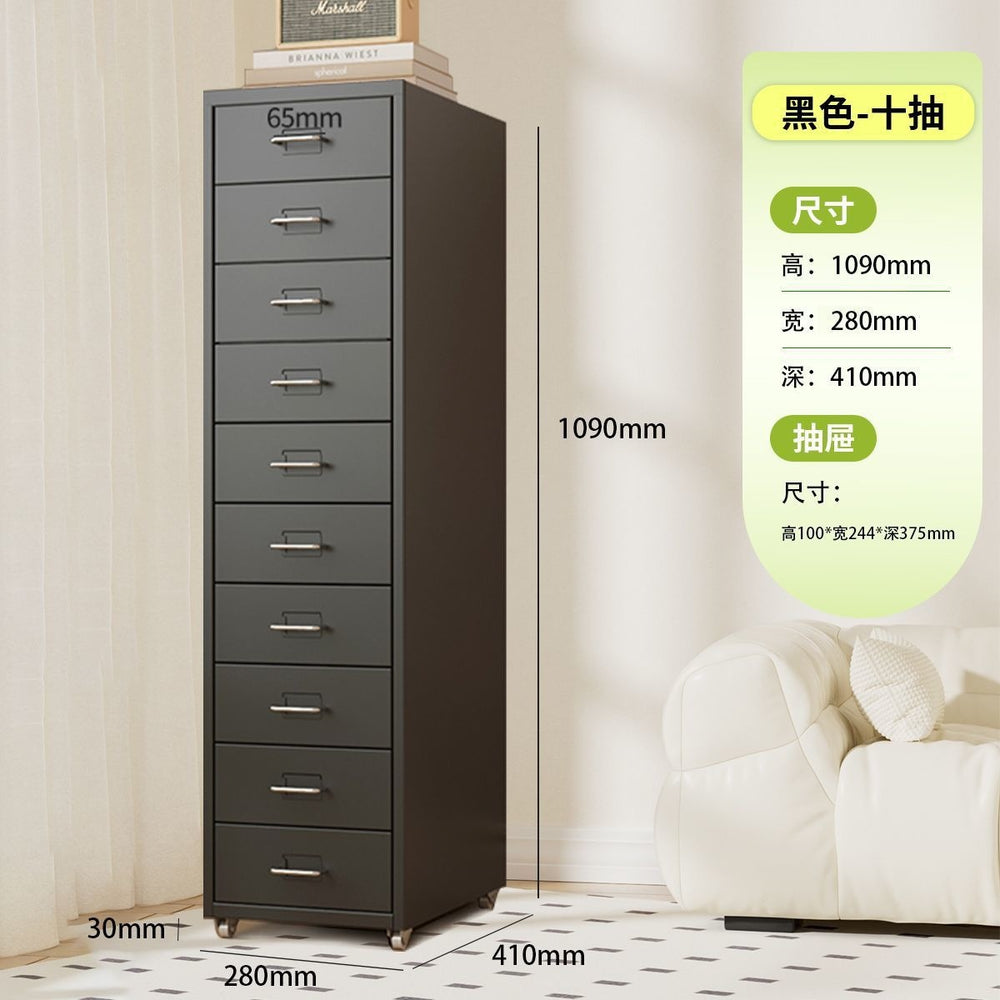 Drawer-type storage cabinet under the desk, drawer cabinet with lock, bedside table, multi-layer iron storage cabinet
