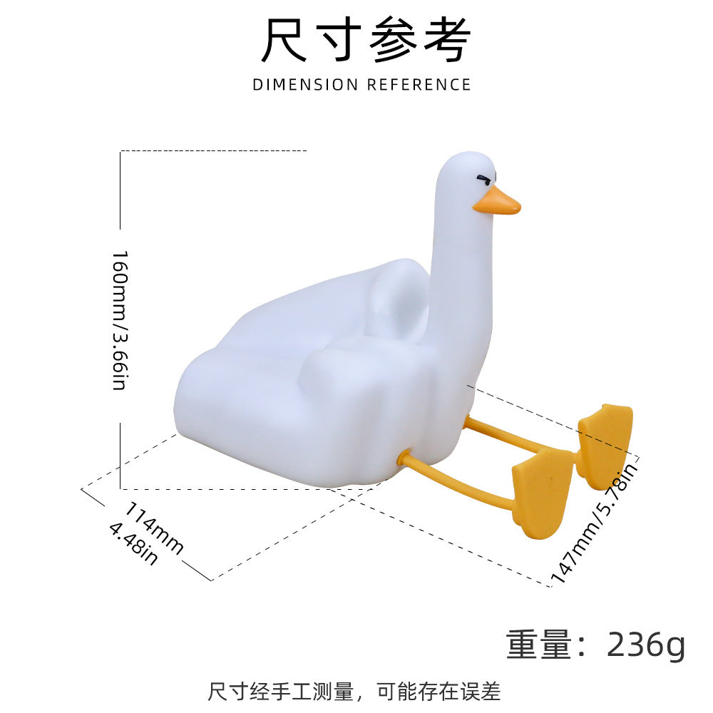 Cross-border creative silicone night light usb charging pat light bedroom bedside mobile phone holder middle finger duck desk lamp