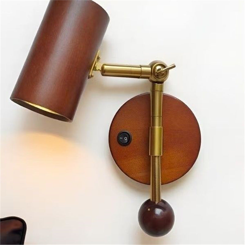 New nordic rotating bedside wall lamp - minimalist retro reading light for home stays, studies, bedrooms, and background walls