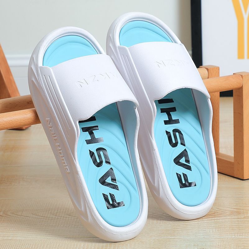 2024 new korean style men's slippers - trendy outdoor & indoor, bathroom-friendly, non-slip, thick-soled, wear-resistant men's sandals