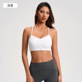 Women's fleece-lined sports bra with cutout back design - running, fitness, push-up, shockproof yoga bra yg-1003