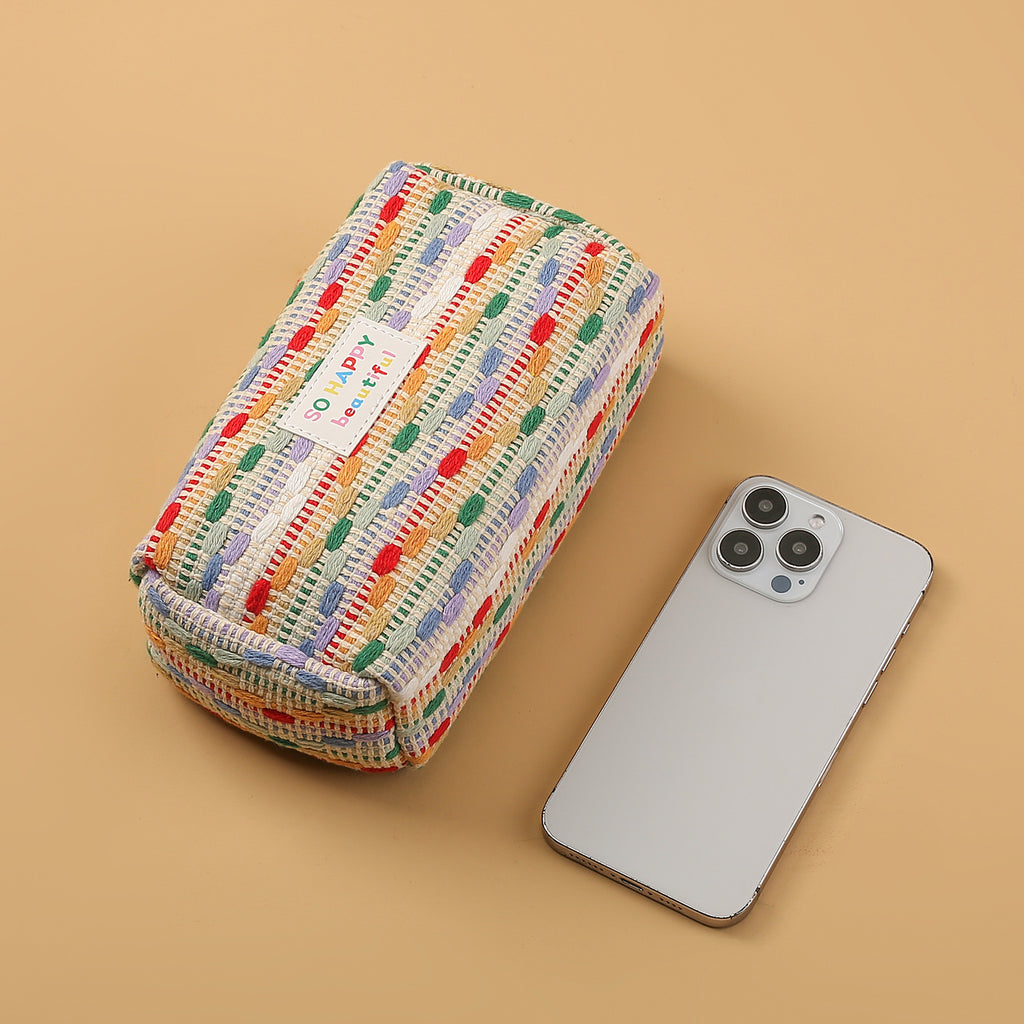 New cute cartoon strawberry cake pencil case versatile girl heart stationery storage bag large capacity pen ruler stationery box