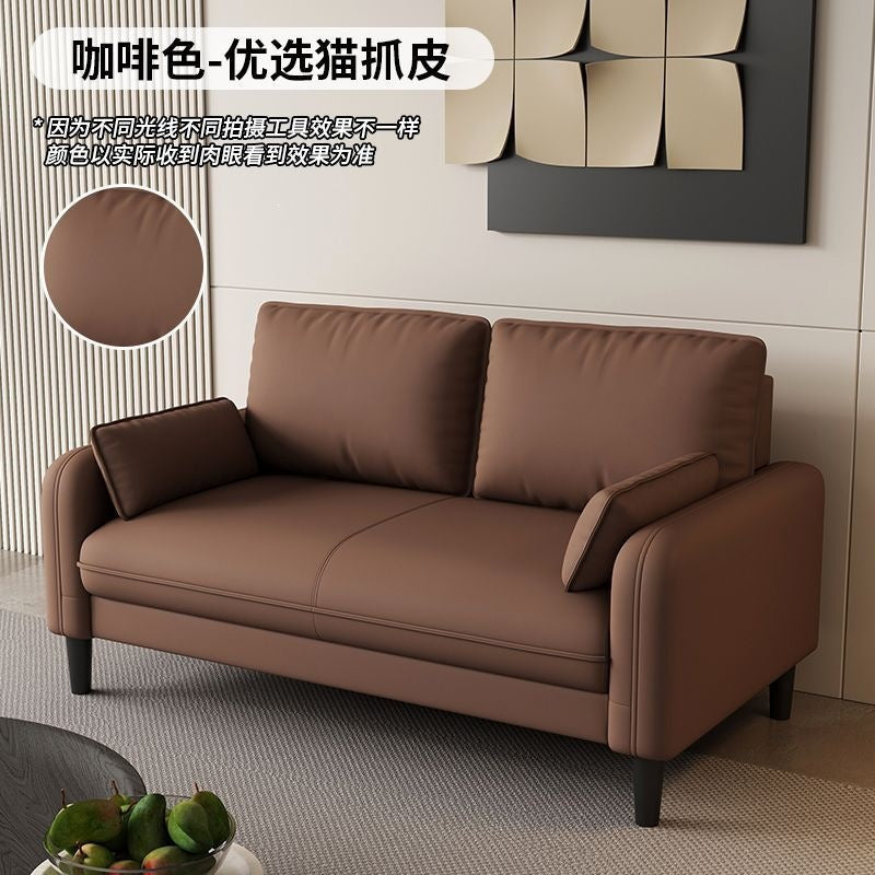 Small apartment sofa double three-person accessible luxury apartment rental room rest area reception clothing store b&b cat scratching leather wood