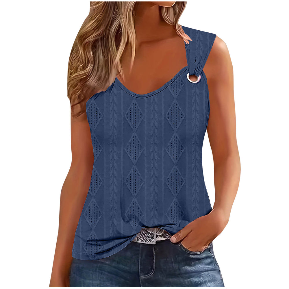 cross-border fashion sexy minimalist women's v-neck sleeveless solid color sweet tank top
