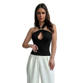 Amazon cross-border women's fashion:  summer new arrivals - spicy girl style tie-back tank top, perfect for layering or wearing solo, showcases beautiful back