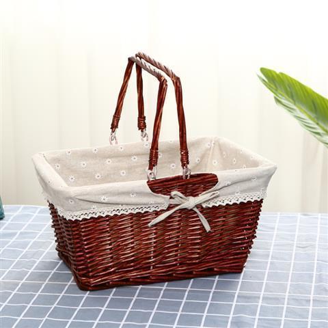 Rattan picnic basket, picking basket, storage basket, shopping basket, bamboo basket, gift basket, wicker fruit basket, hand basket, grocery basket