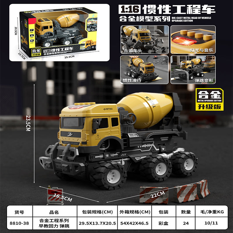 Kids' off-road transport trailer dump truck construction vehicle simulation inertia alloy container truck toy dump truck