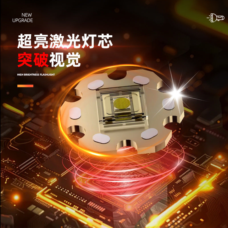 Super white laser sky-piercing cannon second cigarette lighting output telescopic zoom strong light portable light large steel cannon aluminum alloy flashlight