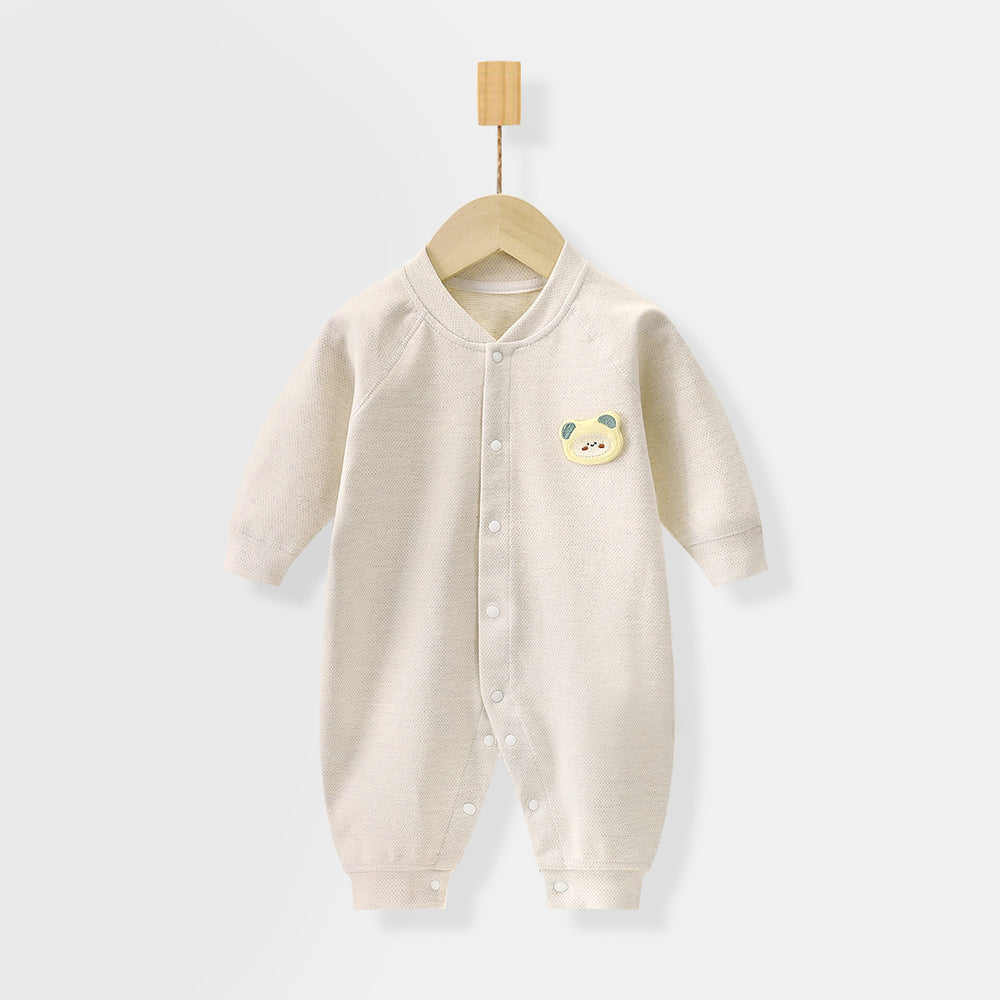 Baby pure cotton onesie, new autumn collection, long-sleeved romper for baby girls, infant and toddler crawler suit, newborn children's clothing