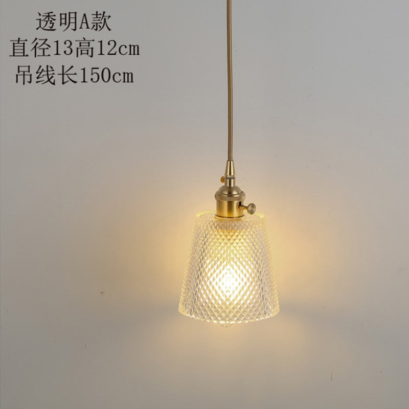 Bedside chandelier Nordic creative retro glass chandelier simple personality fashion bar restaurant bar lighting