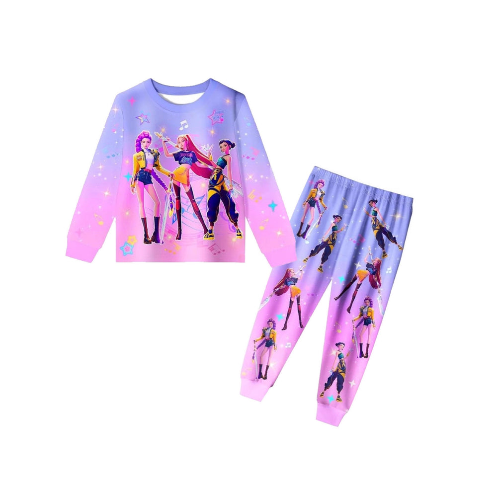 New girls' pants set - witcher squad style - kids' long sleeve and pants outfit for mid-to-large children