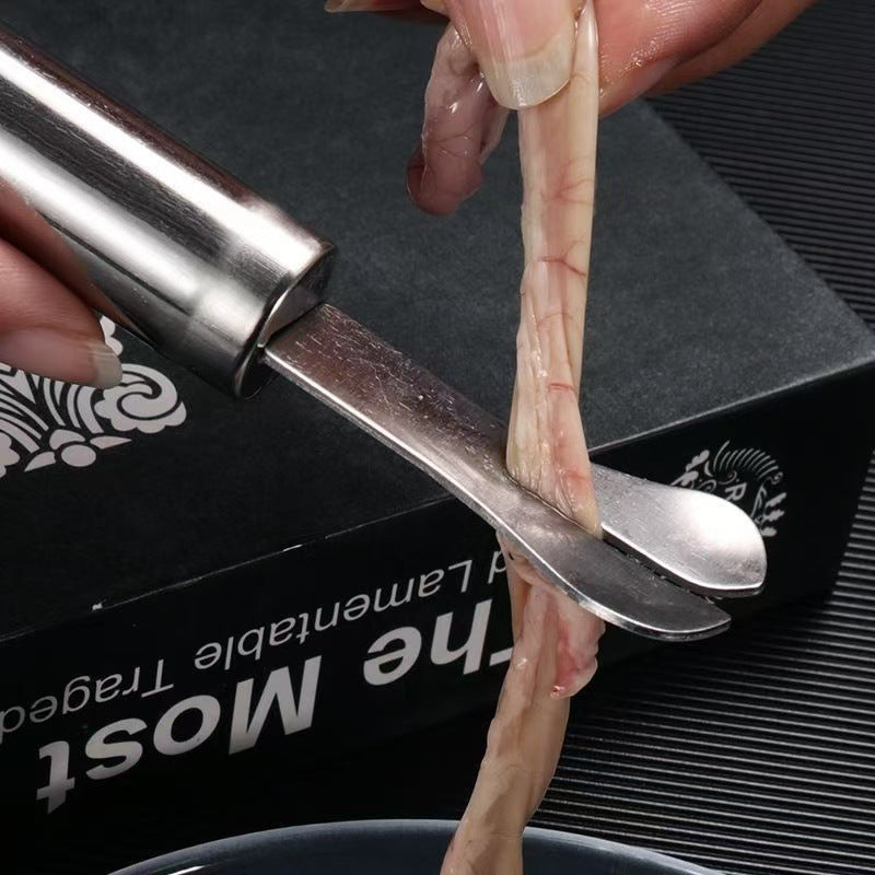 Stainless steel double-ended intestine cleaner - gutting knife for poultry & pigs - intestine opening tool - fish cleaning knife - kitchen gadget